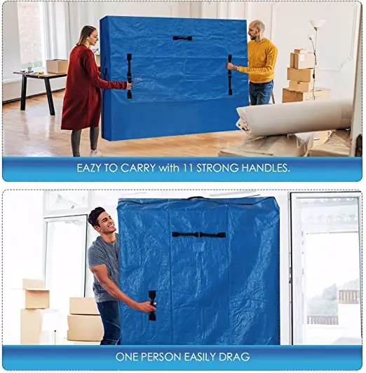 Сумка на матрас для путешествий и хранения, очень толстый защитный матрас с ручкой, многоразовый сверхпрочный водонепроницаемый чехол