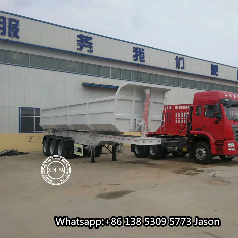 Tractor End Tipper Dump Truck Semi Trailer 3 Axles Tipping Trailer For Sale