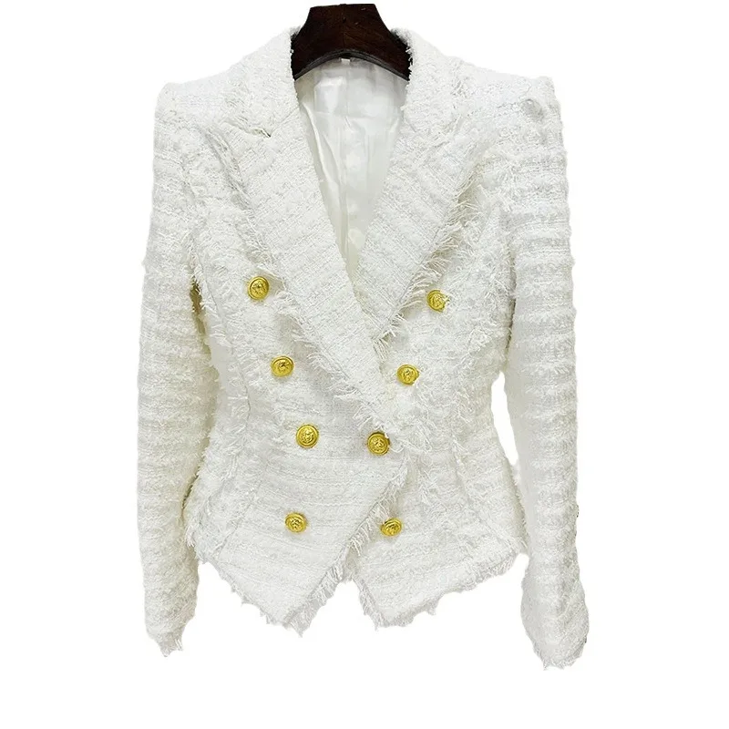 Bettergirl Autumn Winter 2024 New Star Fashion Fringe Fringe Tweed Slim Suit Jacket