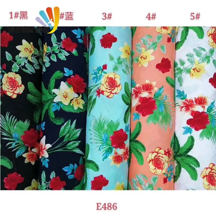 
2019 Wholesale cheap 100% printed viscose spandex fabric for women garments 
