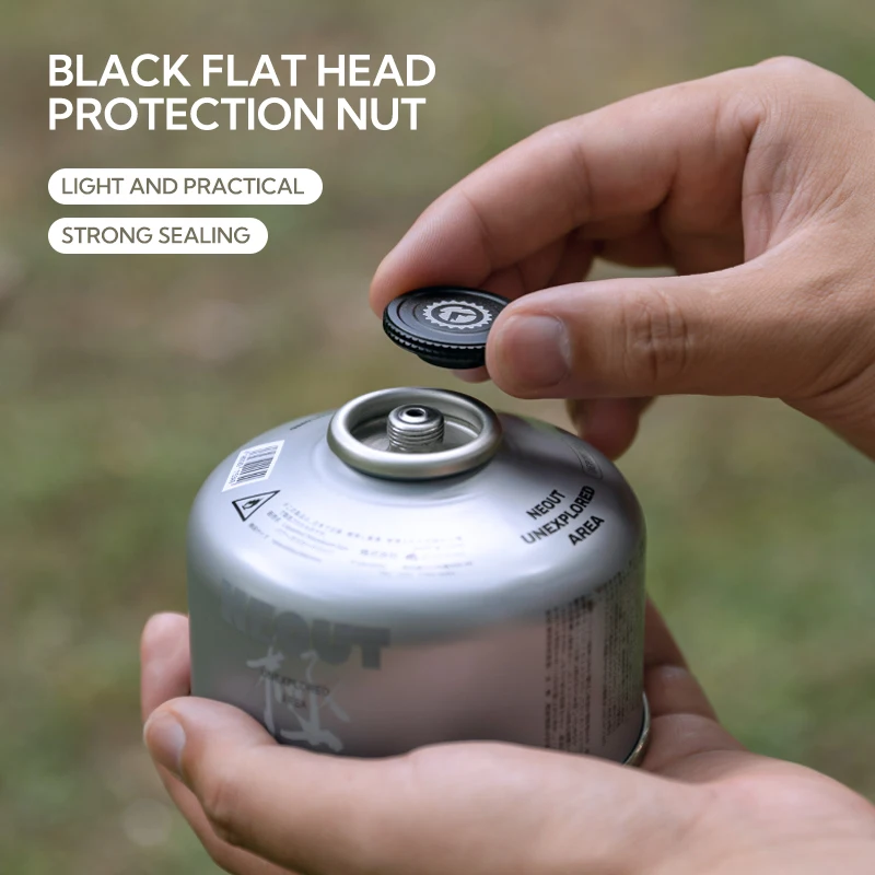 Campingmoon novelty BKM-109 custoom black aluminium alloy gas can canister gas cartrige seal lid for gas can