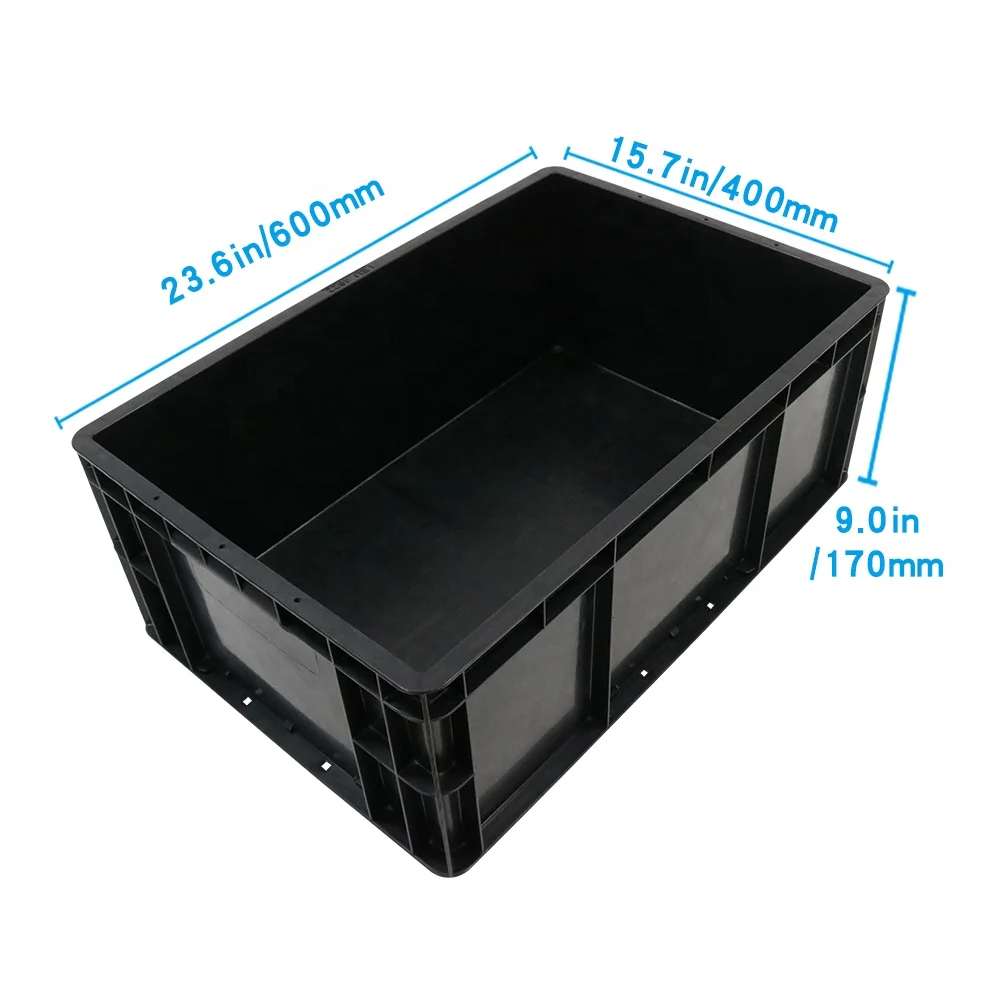 QXR Q-EU4622 600*400*230mm European standard anti static black ESD EU transit case box