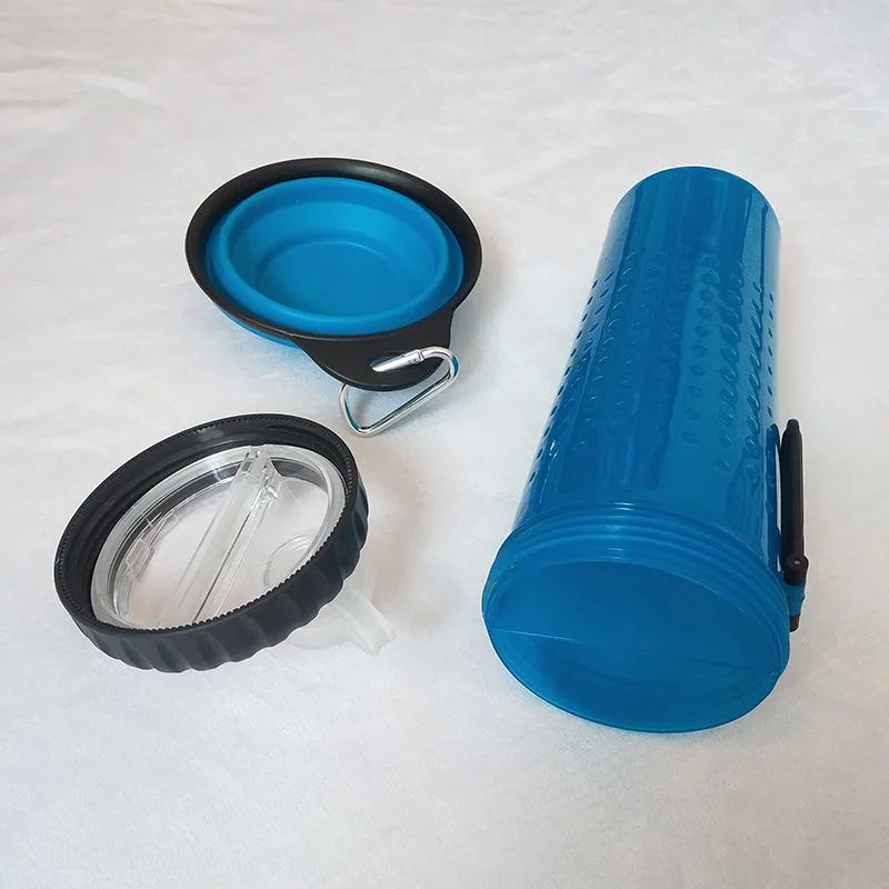 
Wholesale Eco-friendly Travel Foldable Pet Outdoor 2 In 1 Portable Pet Dog Water Bottl With Collapsible Bowl 