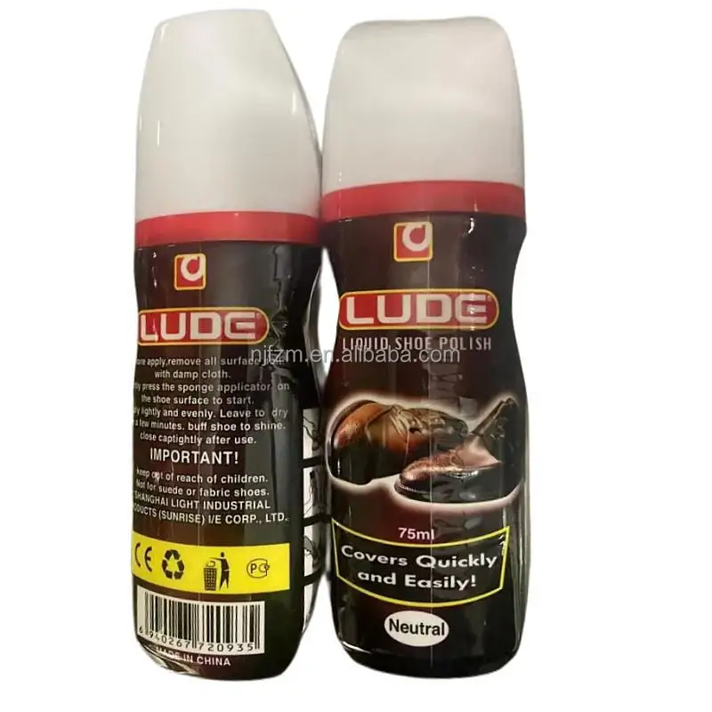 Liquid shoe polish Wax Leather Shoe Polish Lude brand Factory Wholesale  Neural Black brown Shine OEM Customized