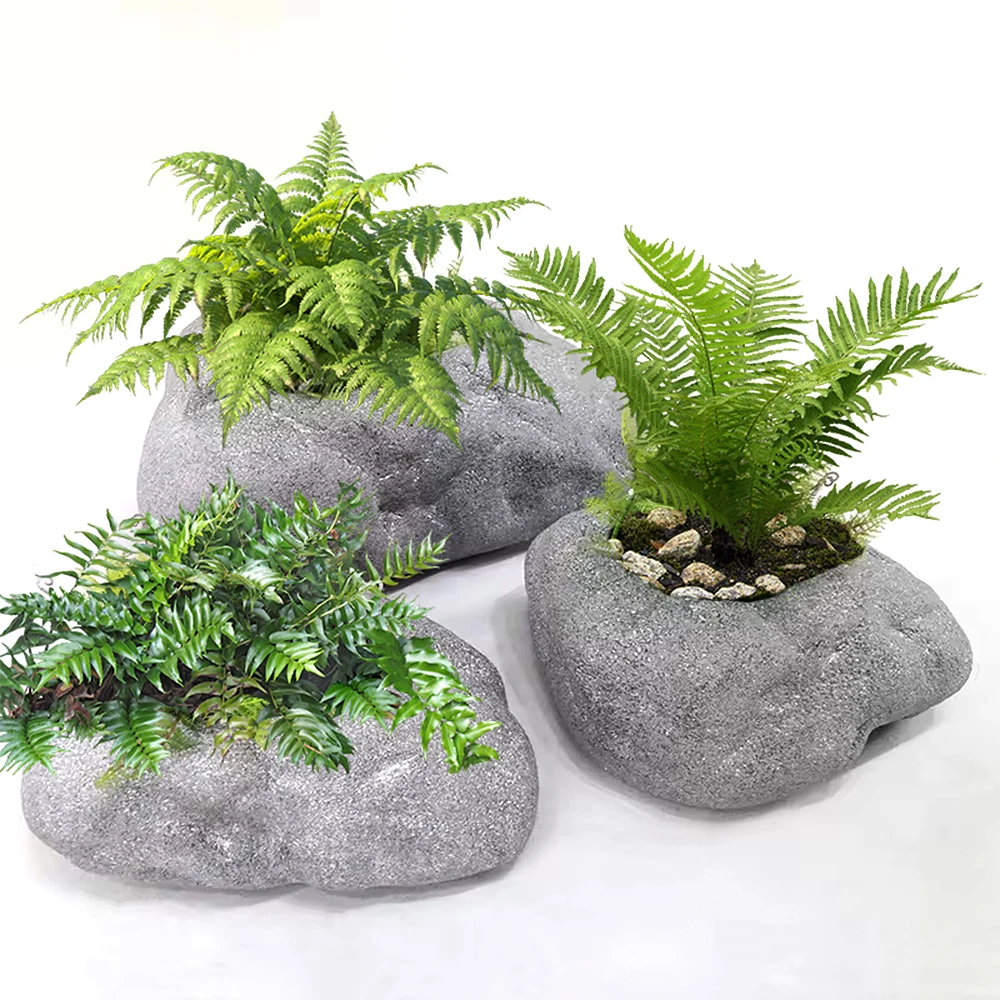 Modern Creative Planter Stone Flower Pots Fibreglass Planter Home Garden Decoration Plant Pot  Fiber Clay Pot