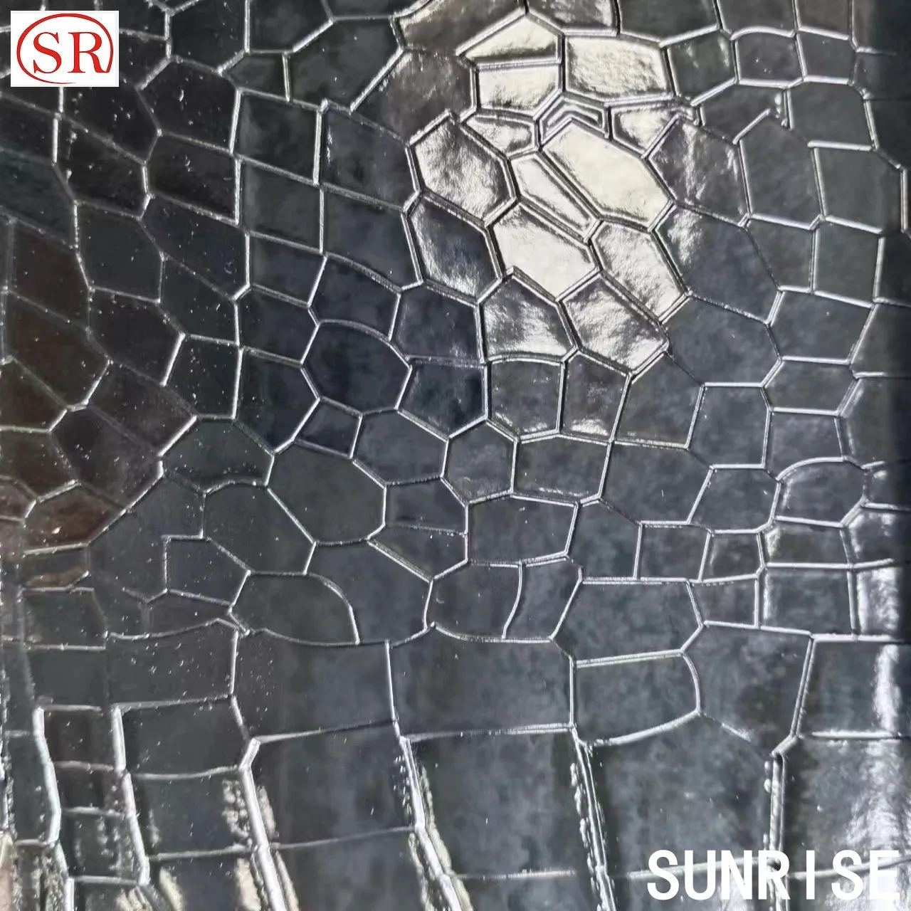 Wholesale Artificial Leather Waterproof high glossy crocodile leather PU synthetic leather for handbags shoes