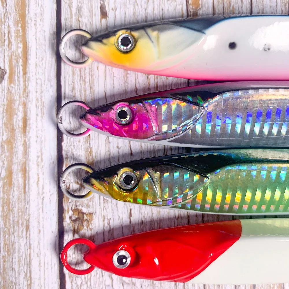 Wholesale Lead Fish Baits 150g 200g Metal Jig Luminous Fishing Hard Slow Jig Lure Saltwater Fast Jig Fish Bait