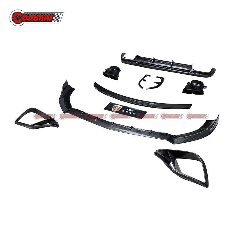 For Mercedes Bens S Class Coupe C217 W217 B Style Wet Carbon Fiber Front Splitter Lip Rear Ducktail Exhaust Pipes Body Kit