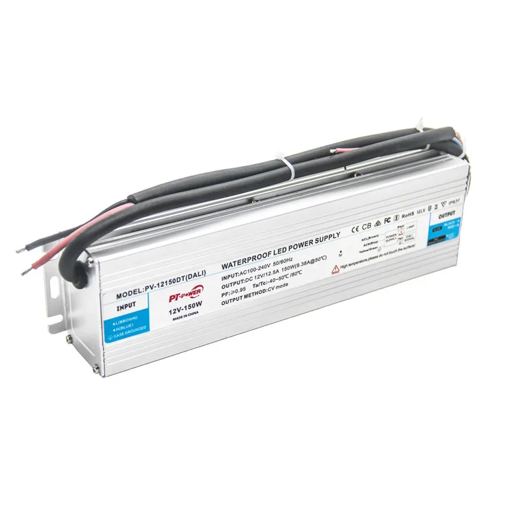 Водонепроницаемый светодиодный источник питания Tsingko IP67 150 Вт 12 Вольт драйвер DALI с регулировкой