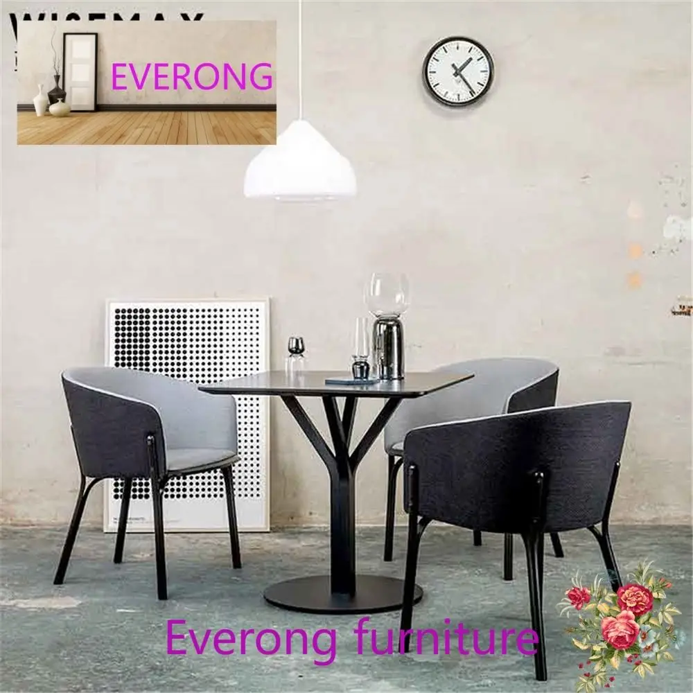 EV FURNITURE Restaurant dining room wooden armchair leather fabric upholstery comfortable dining chair