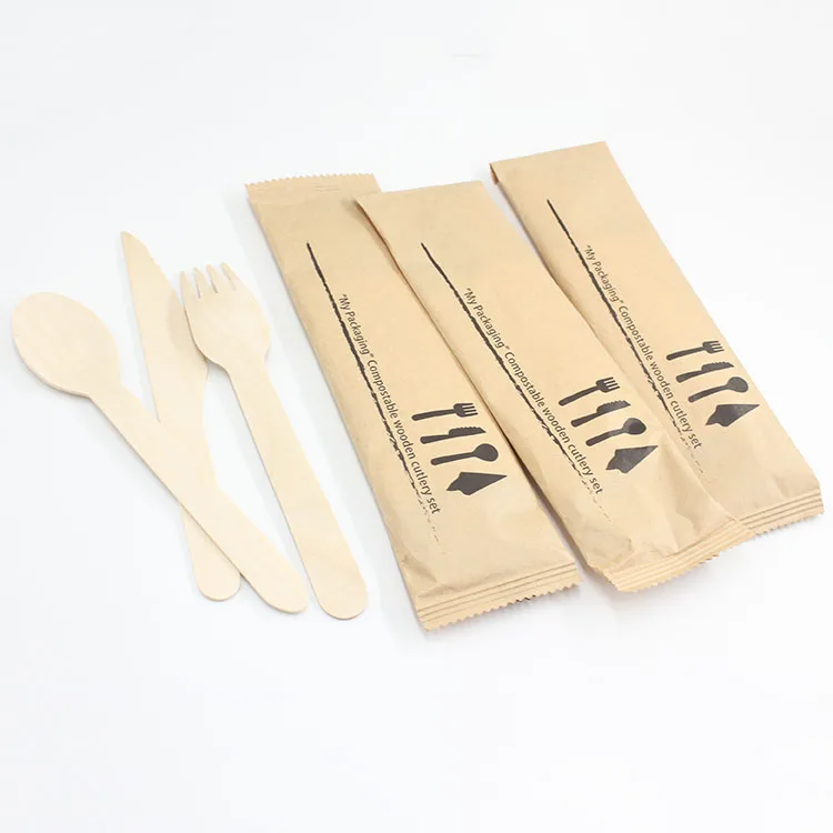 Рождественские столовые приборы, деревянные ложки и вилки одноразовые