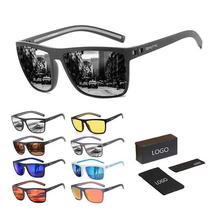 2024 new vintage rectangle square Lightweight cycling running outdoor UV 400 Polarized TR 90 Sports wholesaler Sunglasses man