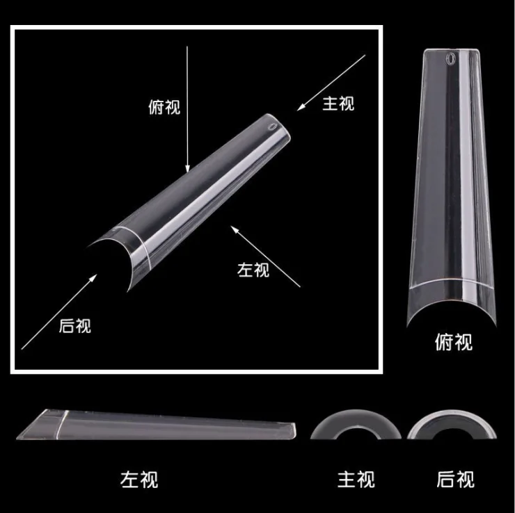500 pcs Xxl Coffin Nail Tips No C Curve New Cheap Price Tapered Square Xxl Coffin Nail Tips No C Curve