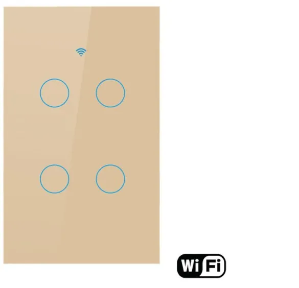 Oem Emergency Stop Button Wifi Touch Intelligent Wall Switch Voice Control Mobile Phone App Remote Control Wall Metal Switch