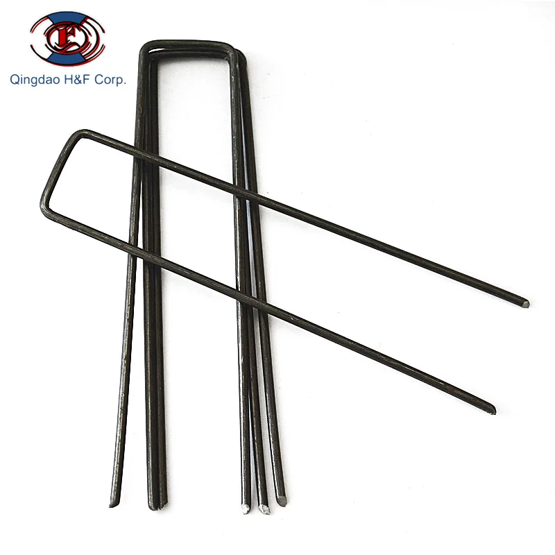 HF Wholesale Galvanized Landscape Staples U Type Pin Nail Wire Steel Pegs Sod Staples for Garden