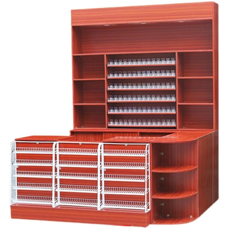 Wooden Cashier Checkout Counter sales counter designs super market counter smart magnet casse