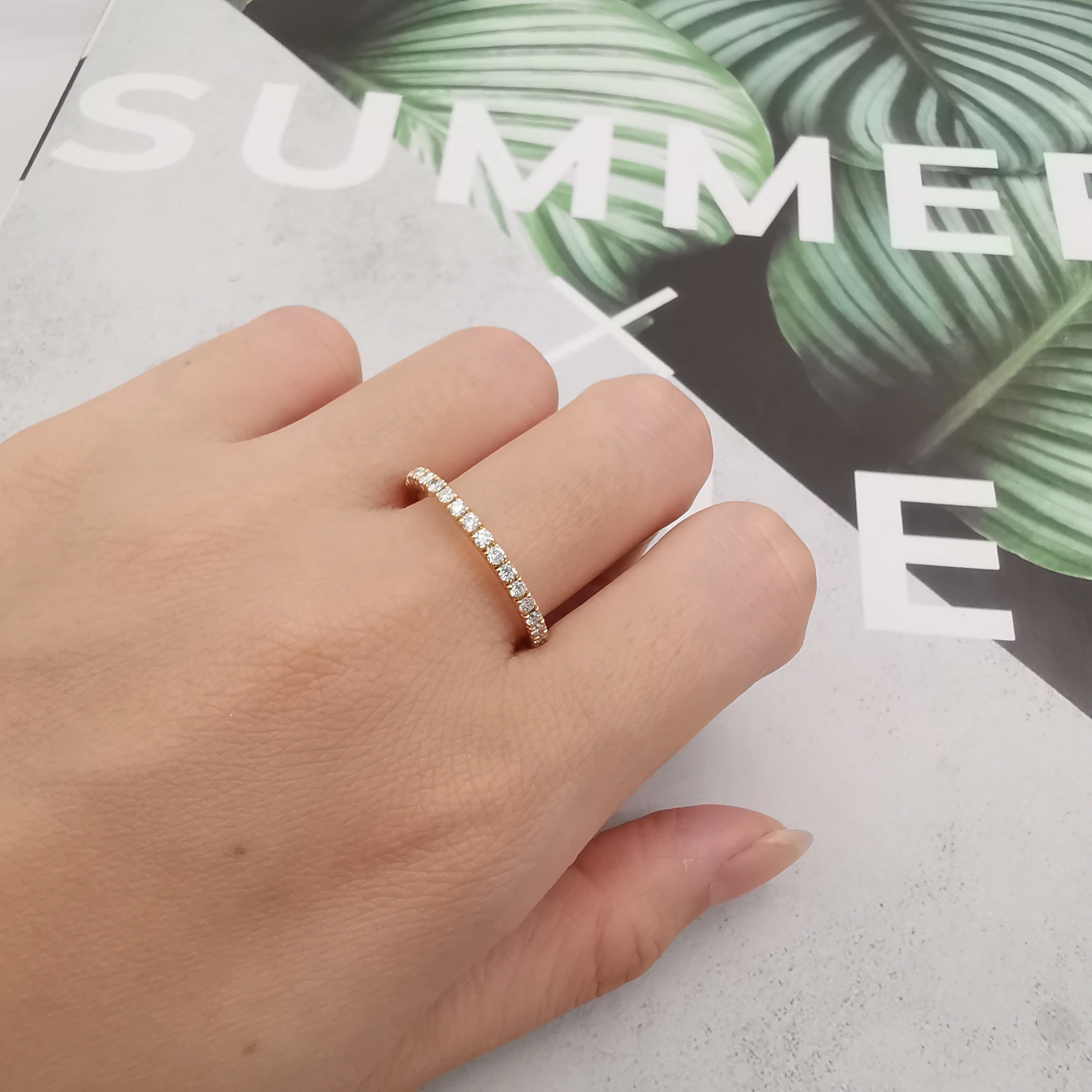 Wholesale Luxury Design 14K Solid Gold Ring With Natural Diamond Rings Women Jewelry For Gift Fine Jewelry