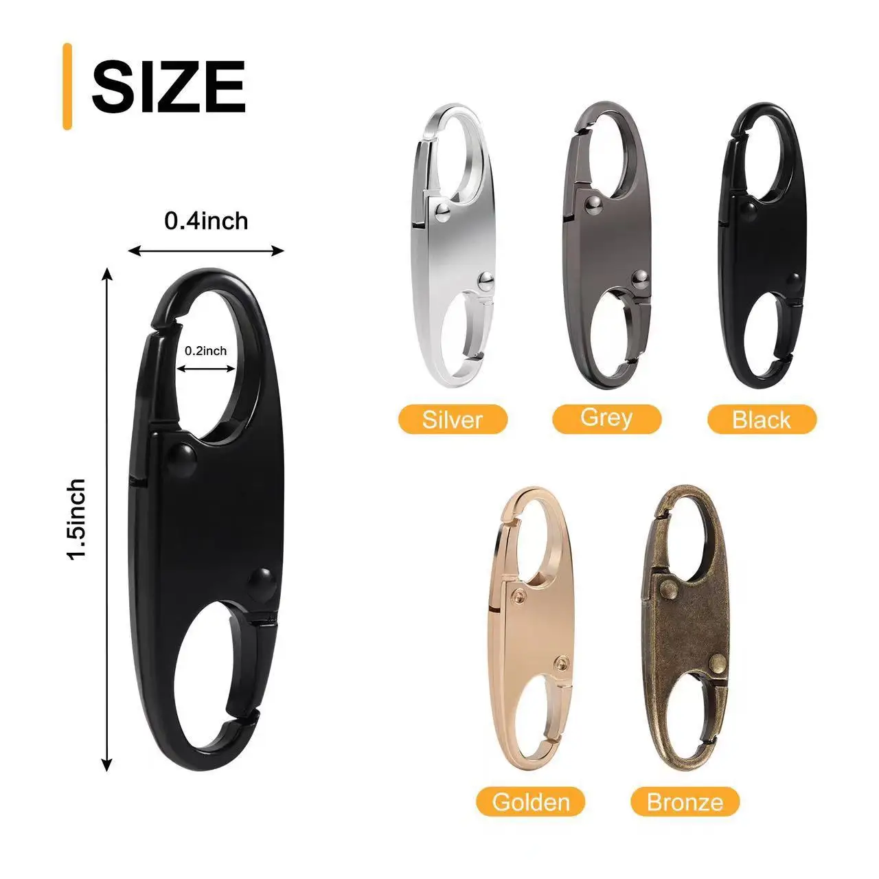 High Quality Anti Theft Double Lock Zinc Alloy Zipper Pull Metal Zipper Puller Slider