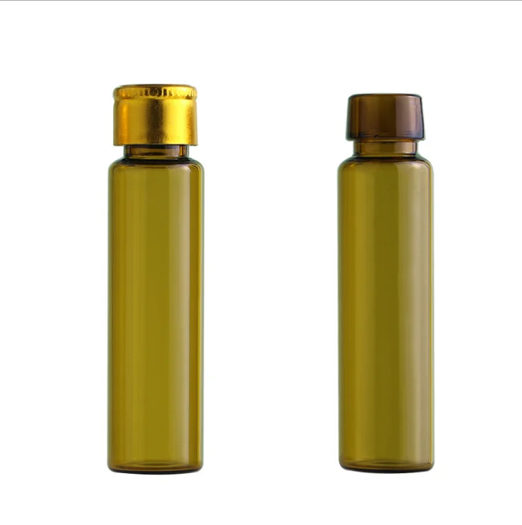 10ml Pharma Oral Liquid Bottle Custom Liquid Glass Amber Round Bottle with Aluminum Cap for Medicine Liquid Syrup