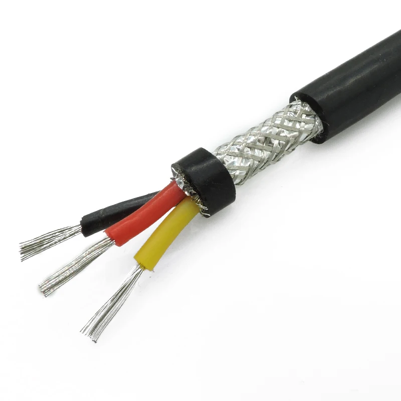 silicone shield cable wire 3 cores 0.5mm2 cold frost high low temperature resistant anti-interference soft 3*0.5 shielde cable