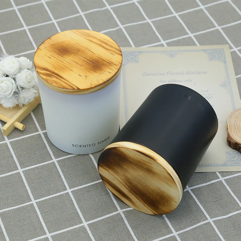 100% Ароматизированная свеча из натурального воска в цветных фейерверках, контейнер для свечей Glsaa для дня рождения с деревянной крышкой