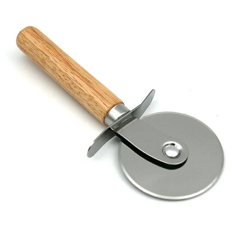 stainless steel pizza cutter wood handle pizza cutters wheels