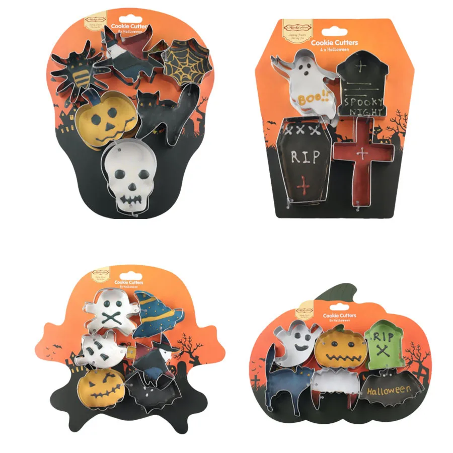 Halloween 6-piece set/4-piece set cookie cutter stainless steel biscuit cutting cookie baking tool