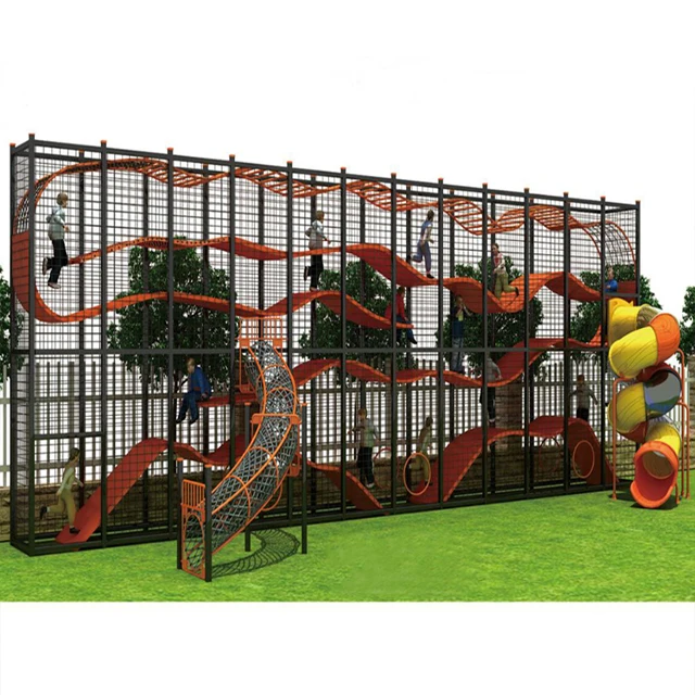 China Supplier Outdoor Climbing Set Children Play Game Amusement Park Ride Outdoor Adventure Playground Equipment