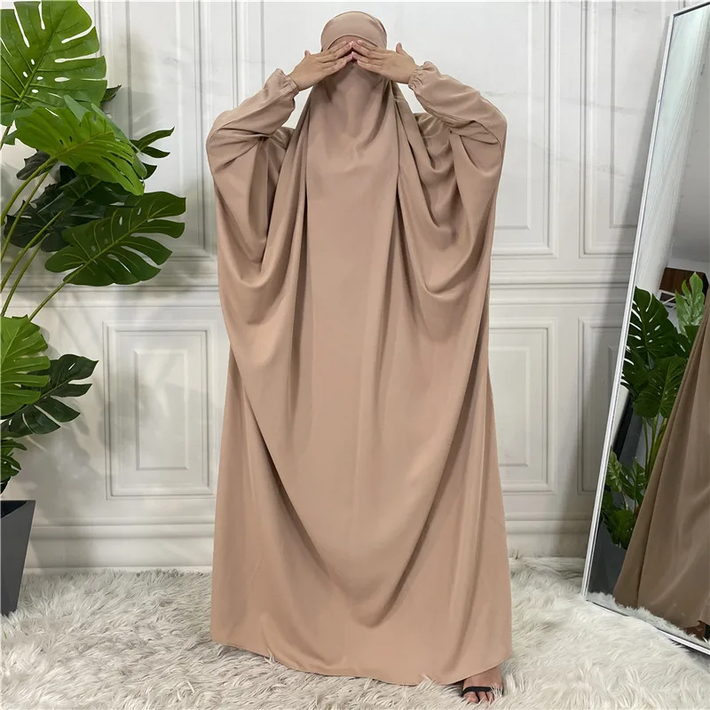 Wholesale custom Islamic Muslim jilbeb women Prayer dress long Khimar 2 pieces jilbab with nikab