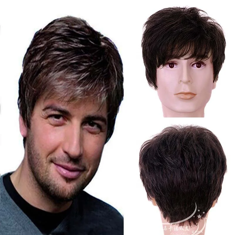 Competitive Price Wigs Men Full Lace Front Human Brazilian Hair Wigs