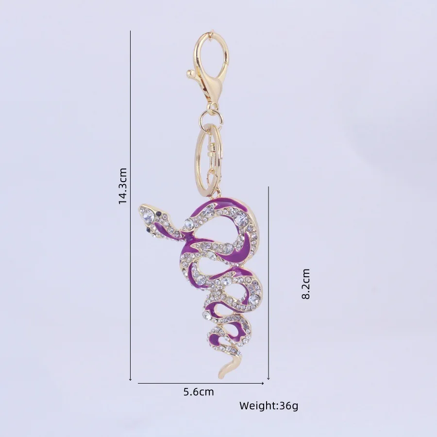 2024 China Hot Promotional Gift Keychain Rhinestone snake metal  Keychain Diamond Key Chains Charms Car Accessories