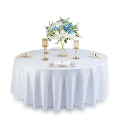 Kitchen Dining Wrinkle Free Wedding White Large Round Tables Clothes Wed