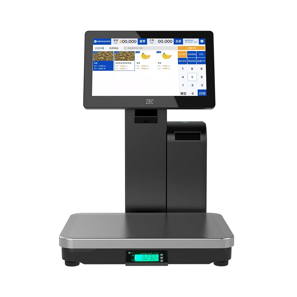 Ai Smart Scale Touch POS Weighing Scale with 58mm Printer for Retail Shops Automatically Recognize Goods the Weight Escala