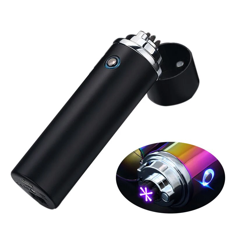 FR-P02 Metal Flameless Rechargeable 3 Arc USB Lighter Electric Pulse Arc 550mAh Big POWER Tobacco Cigar Lighter Business Gift