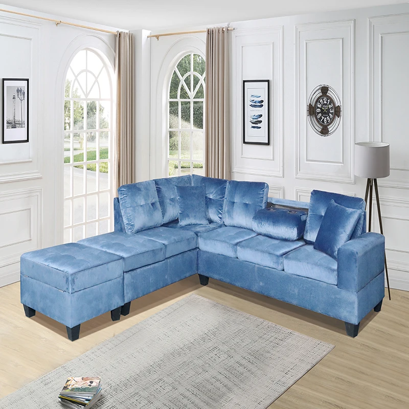 Factory Wholesales Contemporary Sofa Furniture Leather Microfiber Fabric Sofa Sectional Sofa Living Room Couch