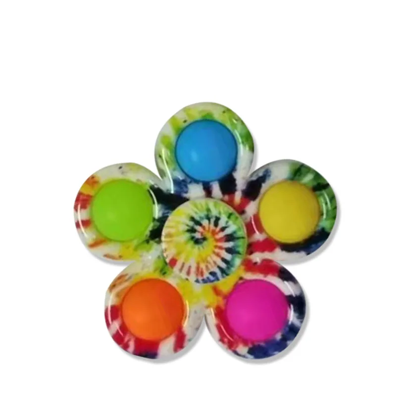 Colorful Tie Dye Pop Fidget Spinners,Dimp Digits Poppers, Hand Brain Sensory Stress and Anxiety Relief Toy for Kids