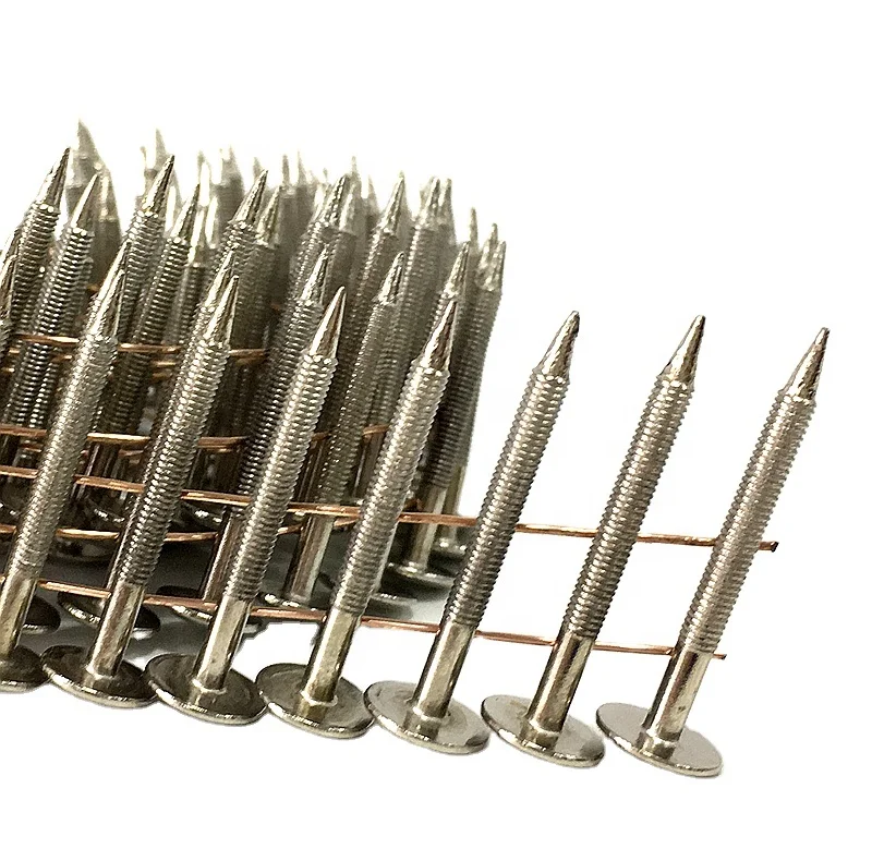 Galvanized 1-1/2 inch smooth shank 15 degree coil roofing nails 7200-Qty