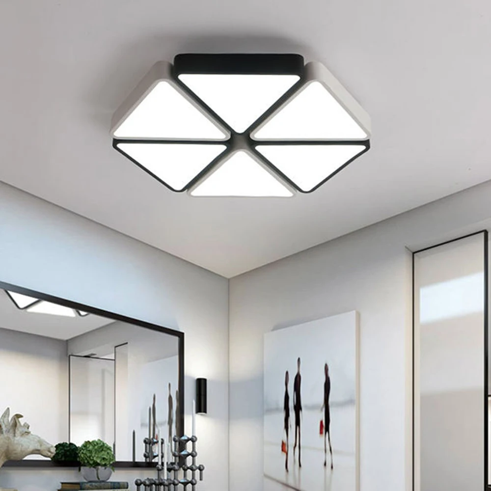 Triangle White/ Black Solid/Hollow Styled No Flicker Light 24W Ceiling Pendant Light