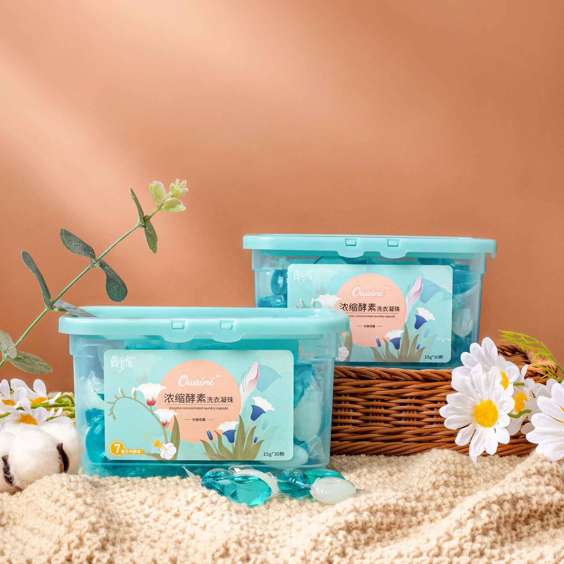 2024 NEW OEM/ODM 3 in 1 Laundry Detergent Pods 4 Seasons Floral Long Lasting Fragrance Laundry Detergent Capsule Washing Pod