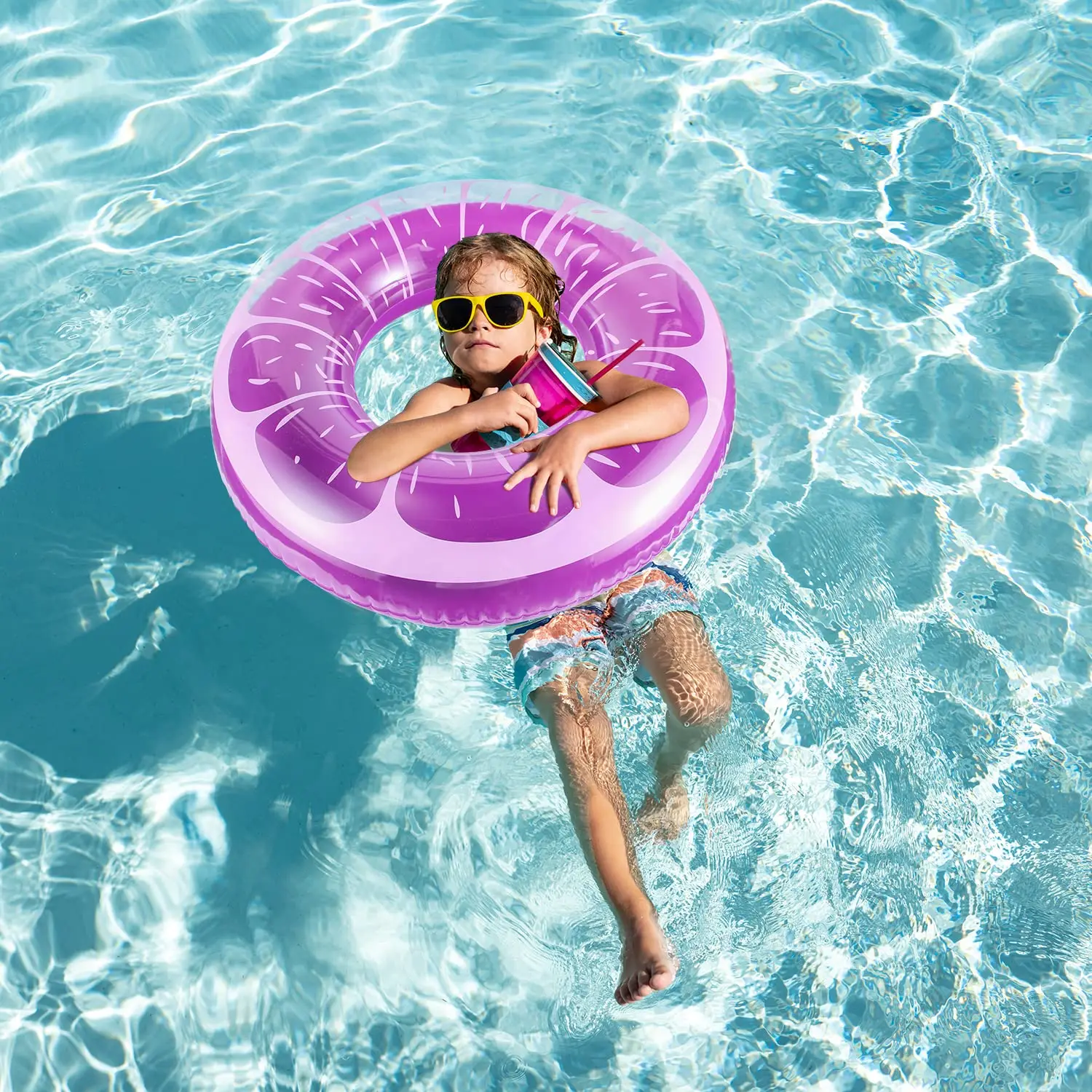 Netflix models inflatable swimming pool floating ring ladies beach toys fun water life jacket, (flamingo ring)