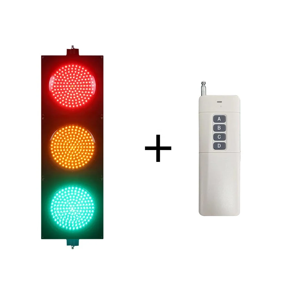 Road Safety Red Yellow Green Color Warning Lights Remote Control  LED Traffic Lights On Sale
