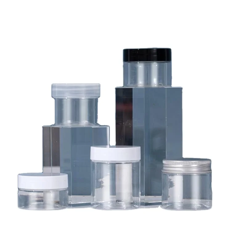 Manufacturer Wholesale 100ml 200ml 300ml Clear Plastic Cosmetic with Custom Screw Top Jar