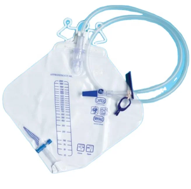 Sterilized Luxury urine bag with dog house and Anti-kinking tubing three parts drip chamber CE & ISO Cheap factory price