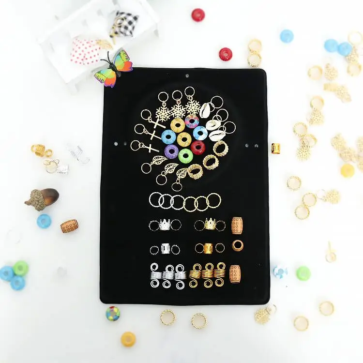 Gold Loc Jewelry Dreadlock Braid Hair Cuffs Wooden Hair Beads Jewelry For Braids African Accessories Beads For Kids Braids