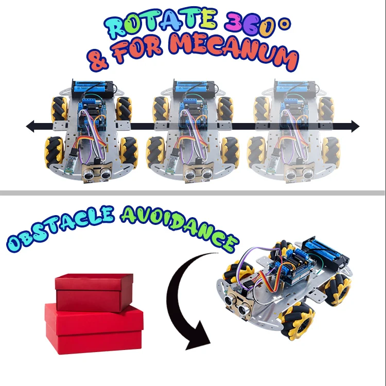 2023 New DIY Smart Robot Starter Kit Remote Control Aluminum Robot Chassis for Students for Education & Maker Boards