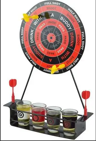 Party Entertainment Bar Drinking Game Board Darts Set ping-pong ball Glass Shot Bullseye Target Set