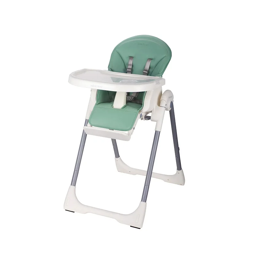 
Factory wholesale adjustable folding high chair baby feeding dining chair with PU cushion 