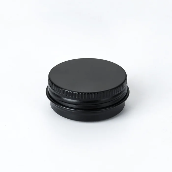 Stock refillable black skincare container 15ML 15g 40*18mm empty screw metal cosmetic packaging storage balm tin aluminum jar
