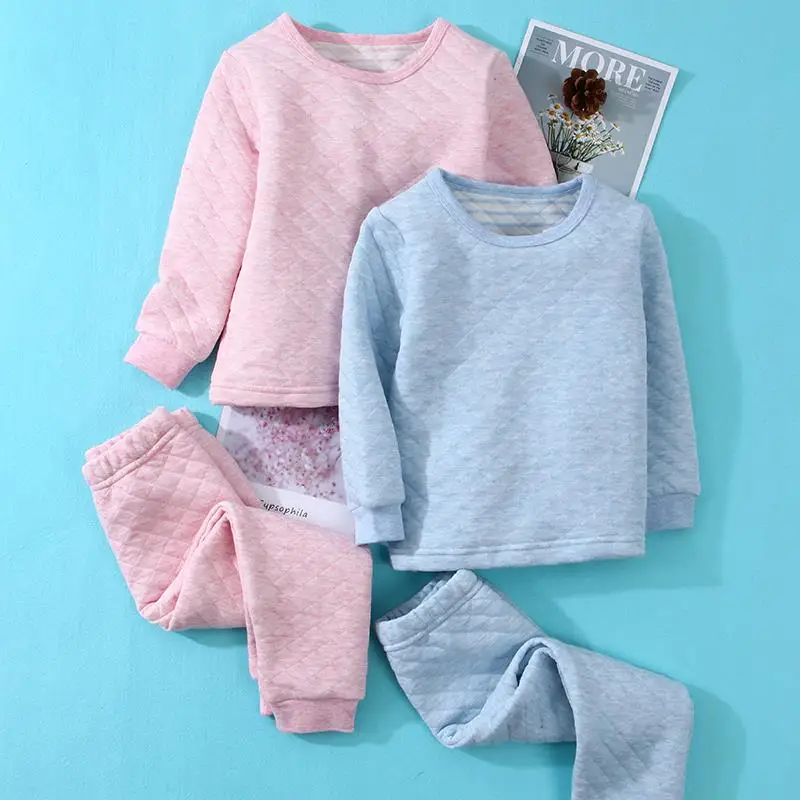
wholesale kids long johns set air cotton pajama autumn and winter boy girl baby underwear 