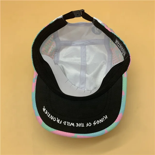 flat brim sports cap laser cut cap breathable Ripped Nylon Flat Running Hat Dri- Fit snapback cap